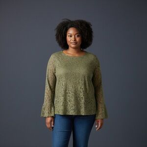 Jessica Simpson’s Women’s plus size 3X sage green lace blouse! New with tags!